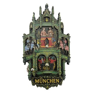 Holzmagnet München Marienplatz Glockenspiel Beweglich Magnet
