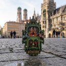Holzmagnet München Marienplatz Glockenspiel Beweglich Magnet Made in EU