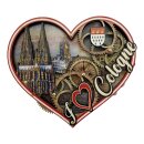 Holzmagnet Cologne Herz drehend Köln