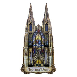 Holzmagnet Kühlschrankmagnet Kölner Dom Beweglich Türen öffnen sich Made in Europa
