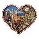 Holzmagnet Neuschwanstein Herz, Made in EU