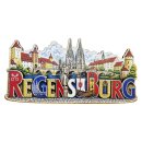 Holzmagnet Holz Herz Magnet Schriftzug City View -...