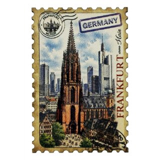 Holzmagnet Magnet Holz Briefmakenoptik - Frankfurt Dom
