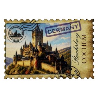 Holzmagnet Magnet Holz Briefmakenoptik - Cochem Reichsburg