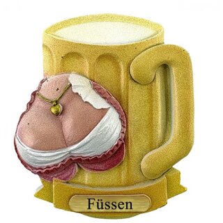 Kühlschrank Magnet Bierkrug Maß Bier Dirndl Busen Deutschland - Füssen